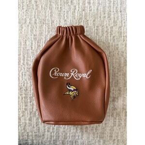 Embroidered Crown Royal x Minnesota Vikings Football Bottle Bag Faux Leather